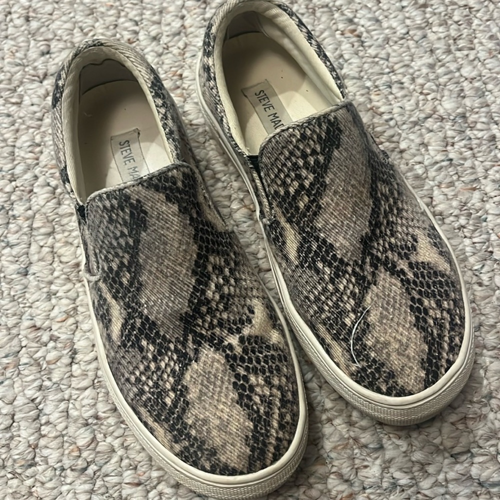Steve Madden snakeskin slip ons